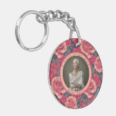 Nature-inspired Gifts For Dad Custom Photo Rose Sleutelhanger (Voorkant Links)