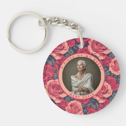 Nature-inspired Gifts For Dad Custom Photo Rose Sleutelhanger (Voorkant)
