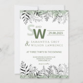 Nature inspired Greenery Wedding Invitation Kaart (Voorkant)