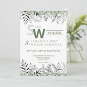Nature inspired Greenery Wedding Invitation Kaart (Staand voorkant)