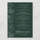Nature Inspired Greenery Wedding Program Card Programmakaart (Achterkant)