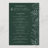 Nature Inspired Greenery Wedding Program Card Programmakaart (Voorkant)