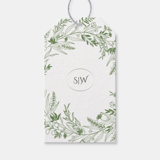 Nature  Inspired  Minimalist Monogram Cadeaulabel (Voorkant)