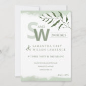 Nature inspired Minimalist  Wedding Invitation Kaart (Voorkant)