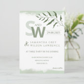 Nature inspired Minimalist  Wedding Invitation Kaart (Staand voorkant)