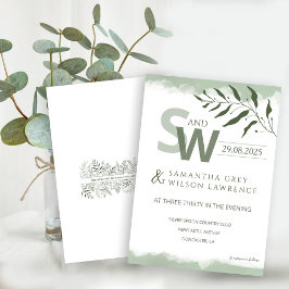 Nature inspired Minimalist Wedding Invitation Kaart