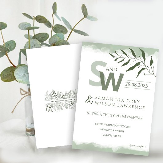 Nature inspired Minimalist  Wedding Invitation Kaart