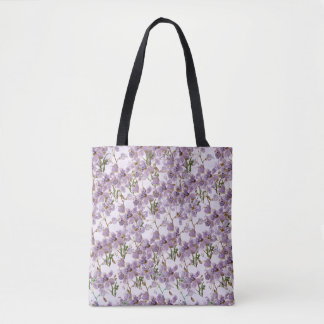 Nature-Inspired Purple Flower Tote Bag