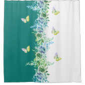 Nature-Inspired Teal Green Shower Curtain Douchegordijn (Voorkant)