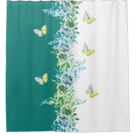 Nature-Inspired Teal Green Shower Curtain Douchegordijn
