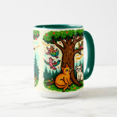 Nature-Inspired Tree and Animals Ceramic Mug Mok (Voorkant rechts)