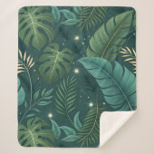 Nature-Inspired Tropical Leaves Seamless Pattern Sherpa Deken (Voorkant)