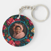 Nature-inspired Unique Gifts For Men Floral Rose Sleutelhanger (Achterkant)