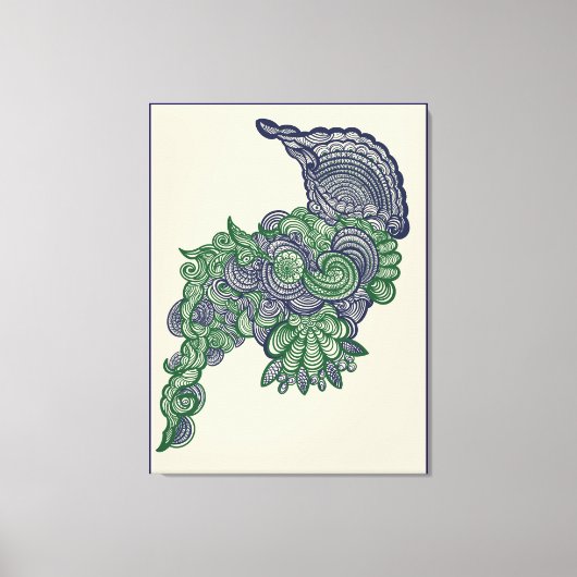 Nature_Inspired WallArt with Floral Centerpiece Canvas Afdruk (Voorkant)