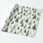 Nature-Inspired Watercolor Christmas Cadeaupapier (Uitgerold)