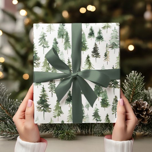Nature-Inspired Watercolor Christmas Cadeaupapier
