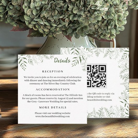 Nature Inspired Wedding Info Cards Informatiekaartje