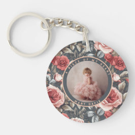 Nature-inspired wedding memory gift Custom rose Sleutelhanger