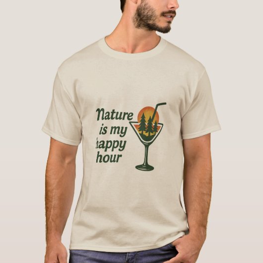 Nature is my Happy Hour Premium T-shirt (Voorkant)