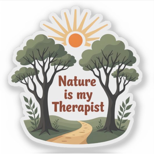 Nature is my therapist - Wanderlust Sticker (Voorkant)