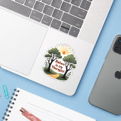 Nature is my therapist - Wanderlust Sticker (Laptop met iPhone)