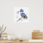 Nature is the art of God, Quote - Kingfisher, Bird Poster (Keuken)