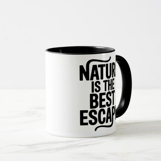 Nature Is The Best Escape Outdoor Quote Design Mok (Voorkant rechts)