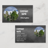 nature landscape pine trees on charcoal gray visitekaartje (Voorkant / Achterkant)