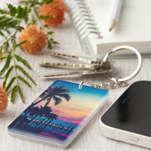 Nature Landscape with Pool Palm Trees-25925 Sleutelhanger (Voorkant Rechts)