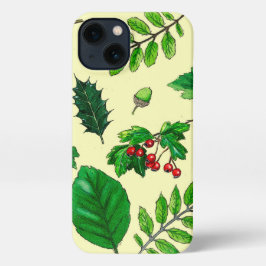 Nature leaves and berries phone case iPhone 13 hoesje