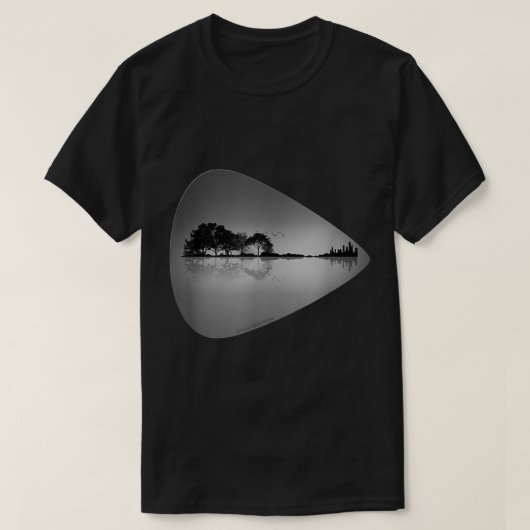 Nature Meets City Guitar Pick Design T-shirt (Design voorkant)