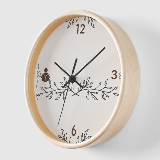 Nature Meets Time – Custom Wood Frame Wall Clock (Hoek)