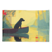 Nature Minimalist Black Labrador Canoe Kussensloop (Achterkant)