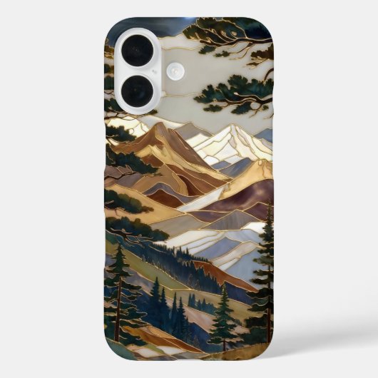 Nature Mountain iPhone Case Forest Landscape Desig (Achterkant)