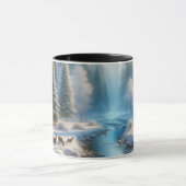 Nature Mug, Deer, Winter Scene, wildlife coffee mu Mok (Midden)
