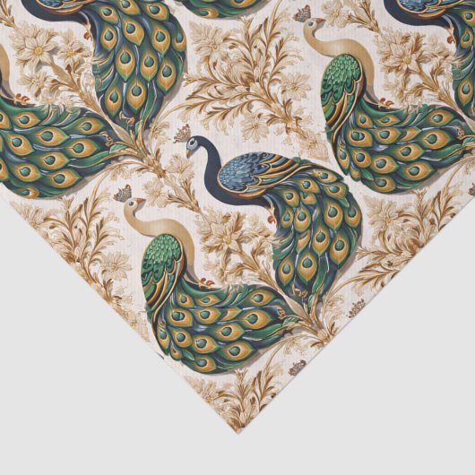 Nature Peacock Gold Elegance Tissuepapier (Detail)