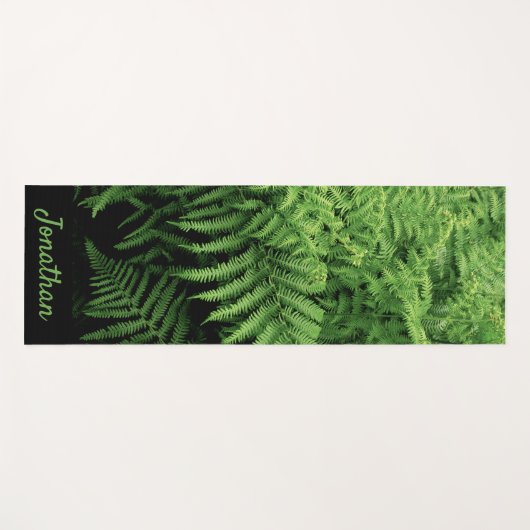 Nature Print Fern Frond with Name Yogamat (Voorkant (horizontaal))