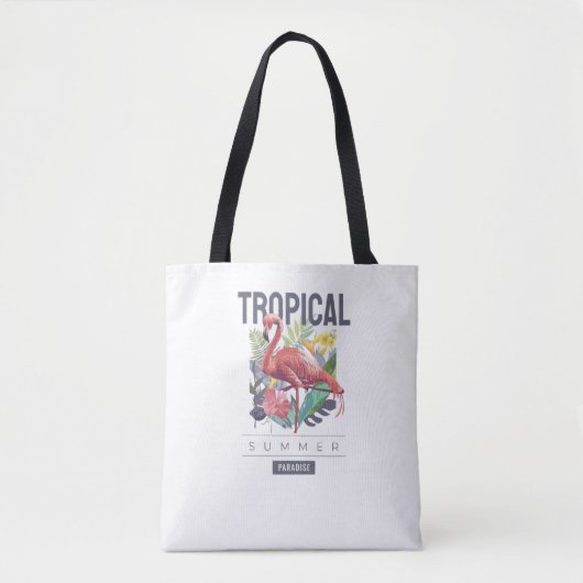 nature print phrase tropical summer paradise tote bag (Voorkant)
