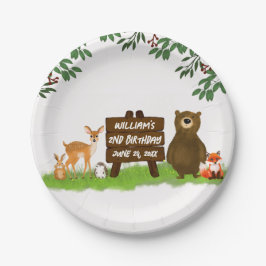 Nature Rustic Woodland Party Forest Animals  Papieren Bordje