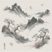 Nature’s Fourfold Beauty in Black & White  Sticker (Voorkant)