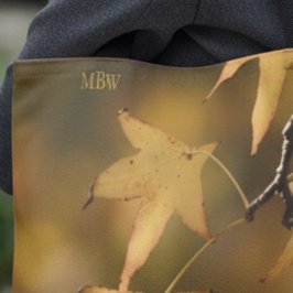 Nature’s Golden Light Botanical Photo Art Monogram Tote Bag