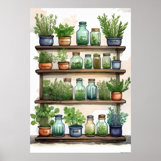 Nature’s Pantry: Herbs Poster (Voorkant)