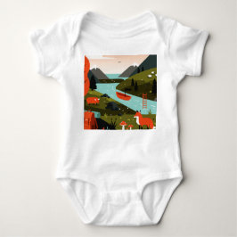 Nature scene of a hiking trip romper