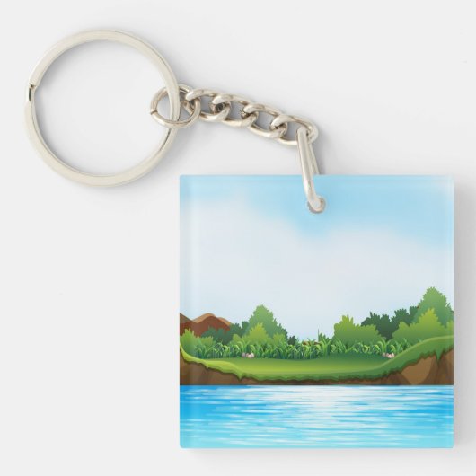 Nature Scenery with River Tank-22805 Sleutelhanger (Voorkant)