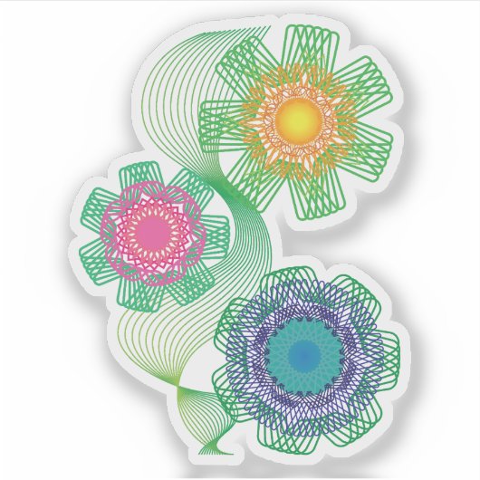 Nature Shapes and Lines Patterns  Sticker (Voorkant)