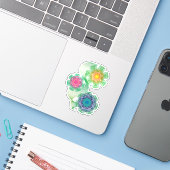 Nature Shapes and Lines Patterns Sticker (Laptop met iPhone)