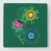 Nature Shapes and Lines Patterns Vierkante Klok (Voorkant)