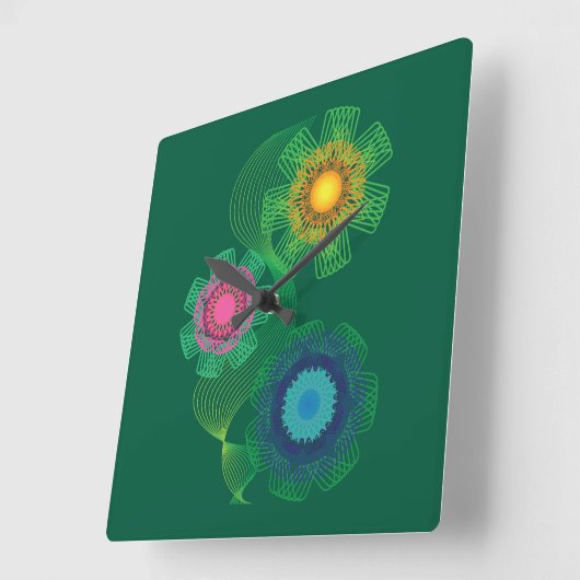 Nature Shapes and Lines Patterns Vierkante Klok (Hoek)