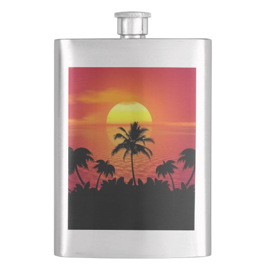 Nature Sunset Palm Trees illustration Flacon (Voorkant)