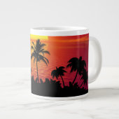 Nature Sunset Palm Trees illustration Grote Koffiekop (Voorkant rechts)